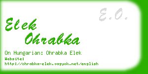 elek ohrabka business card